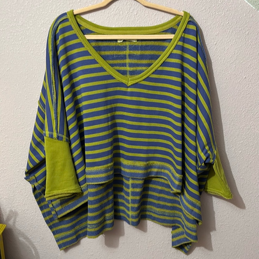 We the Free striped poncho sweater